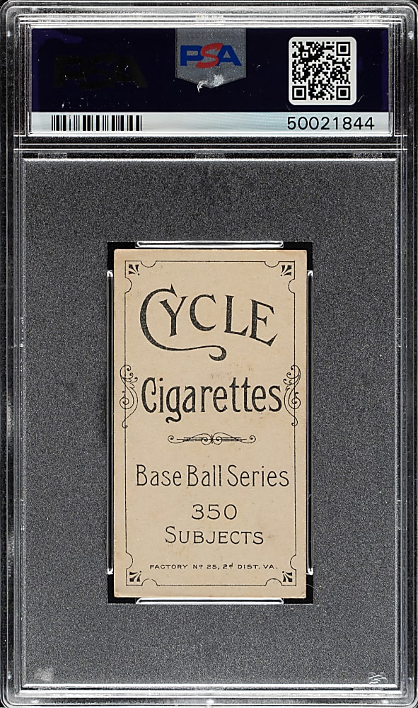 1909-1911 T206 White Border Jimmy Slagle PSA EX 5 - Cycle 350 Back