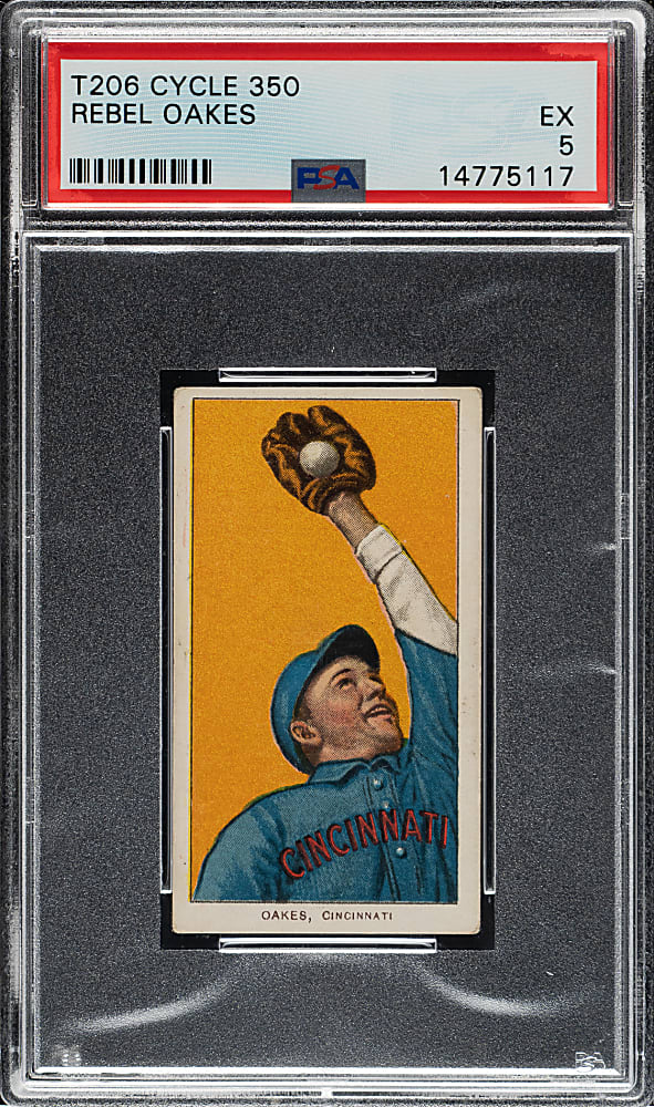 1909-1911 T206 White Border Rebel Oakes PSA EX 5 - Cycle 350 Back - 1 of 2 - Highest Graded!