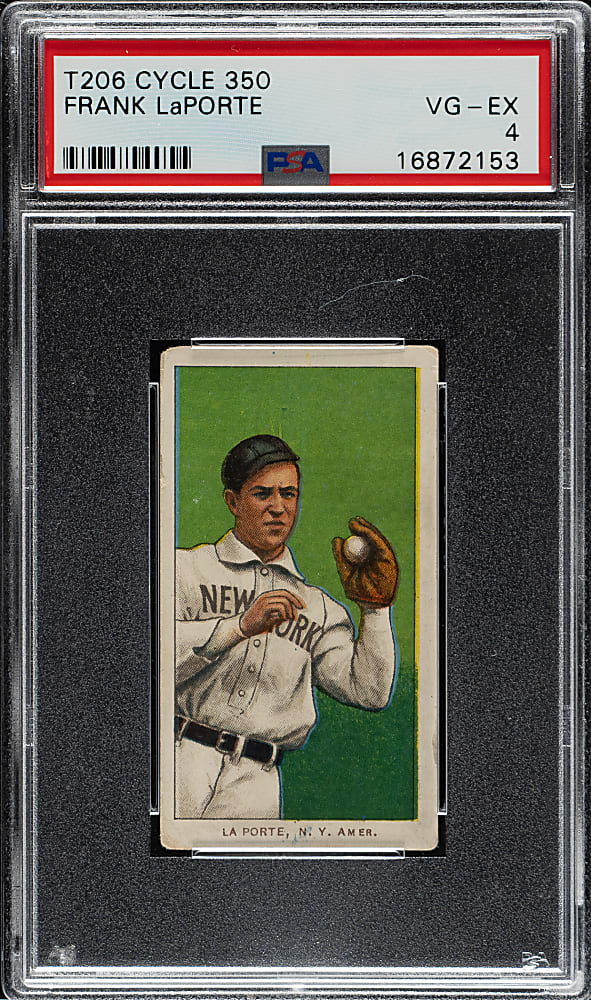 1909-1911 T206 White Border Frank LaPorte PSA VG-EX 4 - Cycle 350 Back