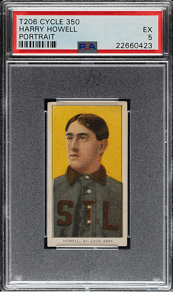 1909-1911 T206 White Border Harry Howell Portrait PSA EX 5 - Cycle 350 Back