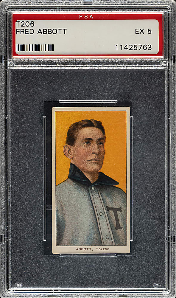 1909-1911 T206 White Border Fred Abbott PSA EX 5 - American Beauty 350 Back - 1 of 1 - Highest Graded!