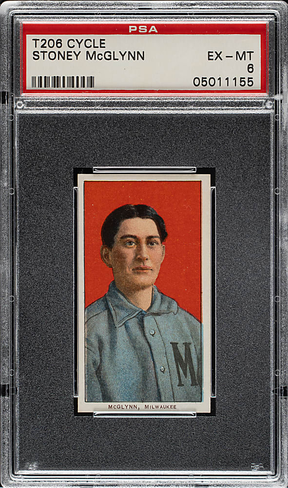 1909-1911 T206 White Border Stoney McGlynn PSA EX-MT 6 - Cycle 350 Back