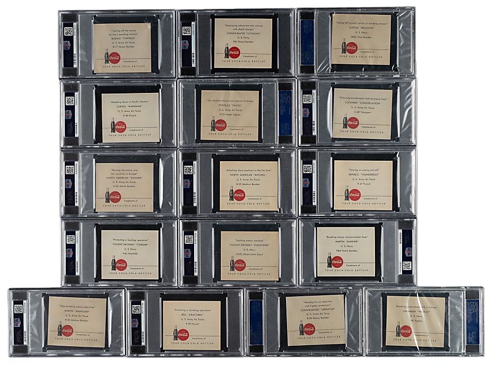 1942 Coca-Cola "America's Fighting Planes" PSA-Graded Complete Set (20)