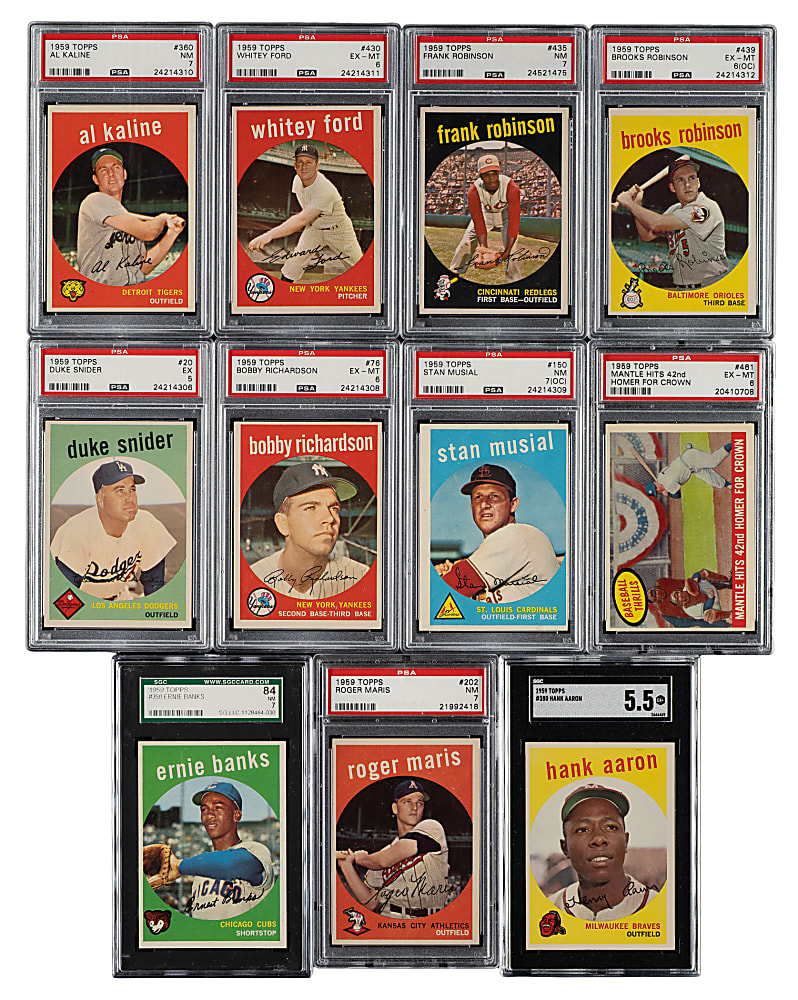 1959 Topps Complete Set (572) Including 15 PSA- and SGC-Graded Cards