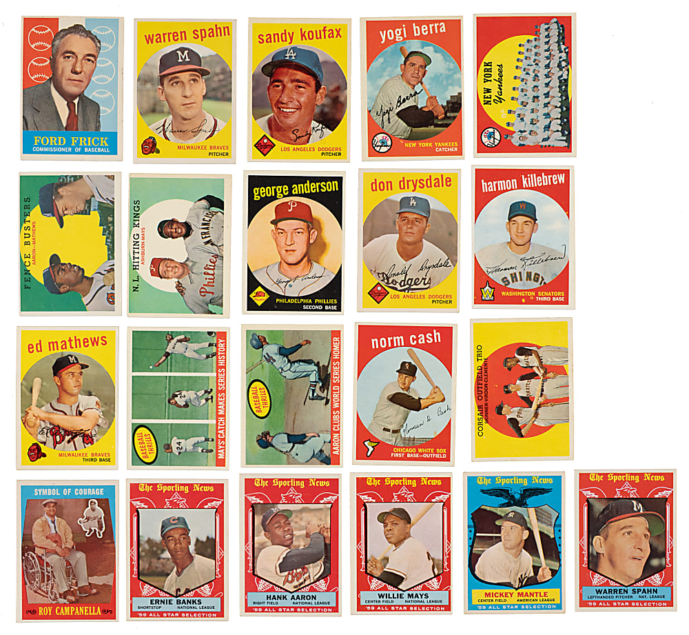 1959 Topps Complete Set (572) Including 15 PSA- and SGC-Graded Cards