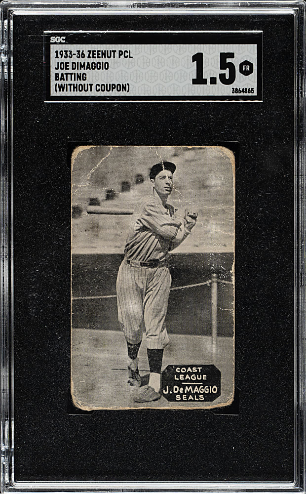 1934 Zeenut PCL Joe DiMaggio Batting Rookie SGC FAIR 1.5