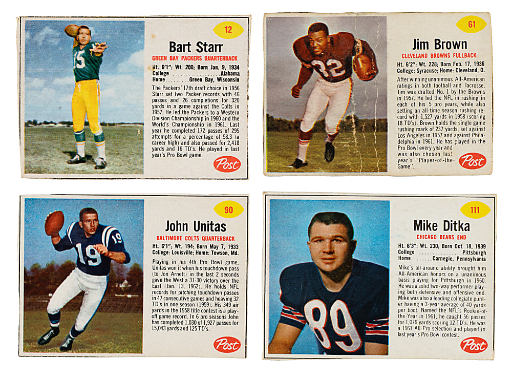 1962 Post Cereal Football Complete Set (200)