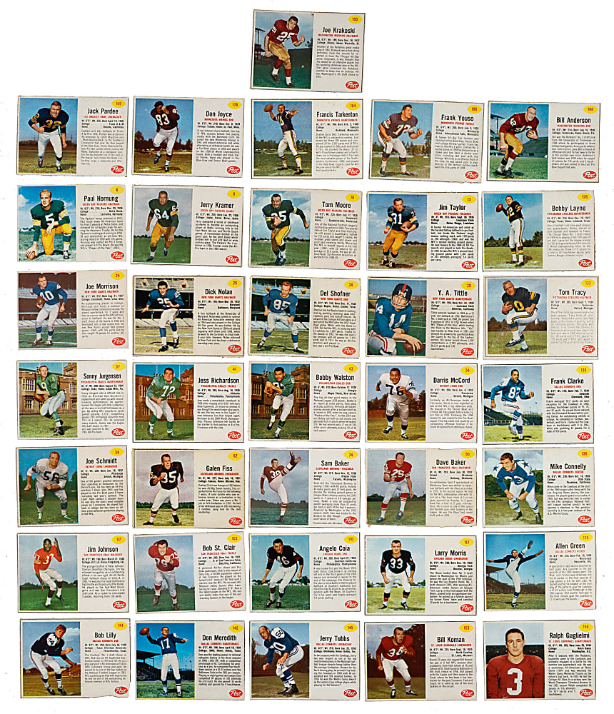 1962 Post Cereal Football Complete Set (200)