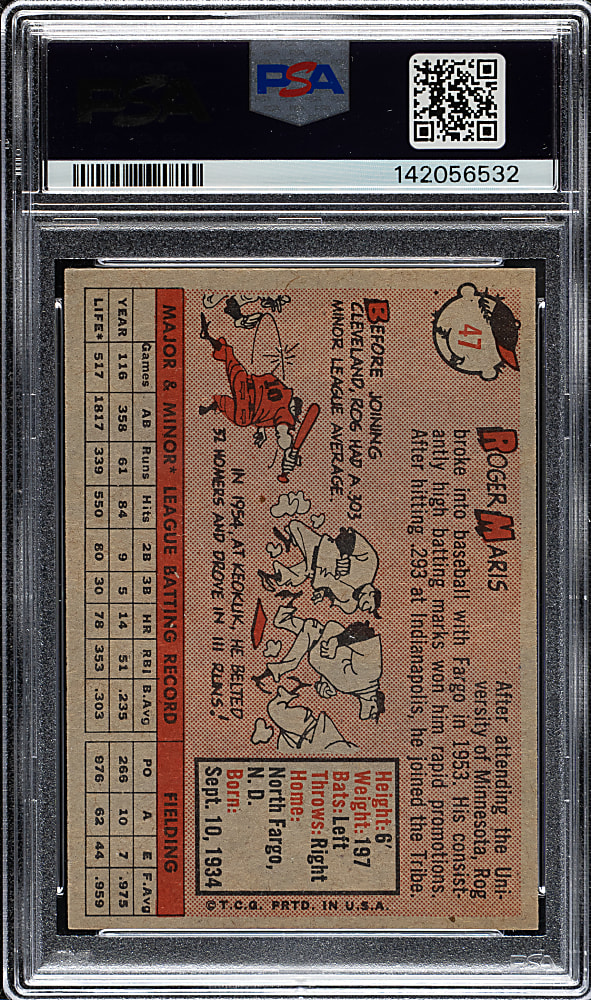 1958 Topps #47 Roger Maris Rookie PSA NM-MT 8