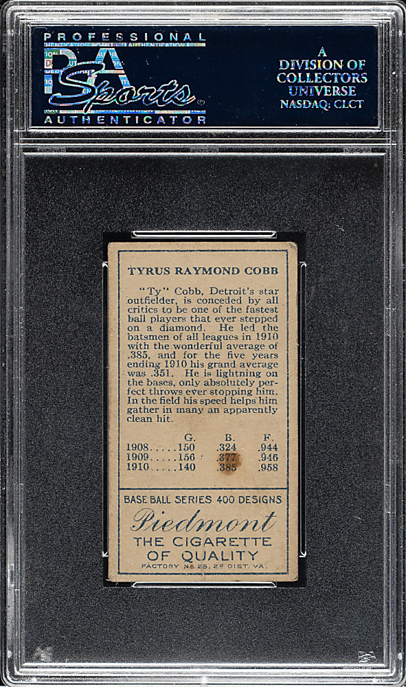 1911 T205 Gold Border Ty Cobb PSA VG-EX 4