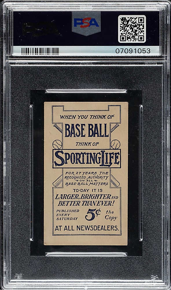 1910-1911 M116 Sporting Life Christy Mathewson Blue Background PSA EX-MT 6