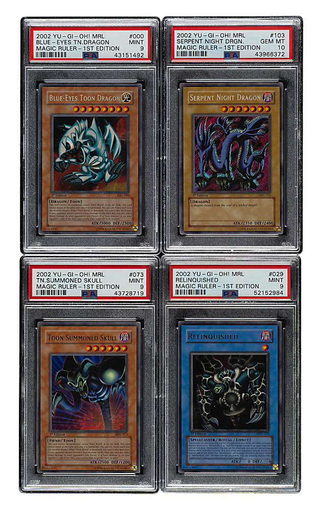 2002 Yu-Gi-Oh! Magic Ruler 1st Edition PSA GEM MINT 10 and MINT 9 Complete Set (104)