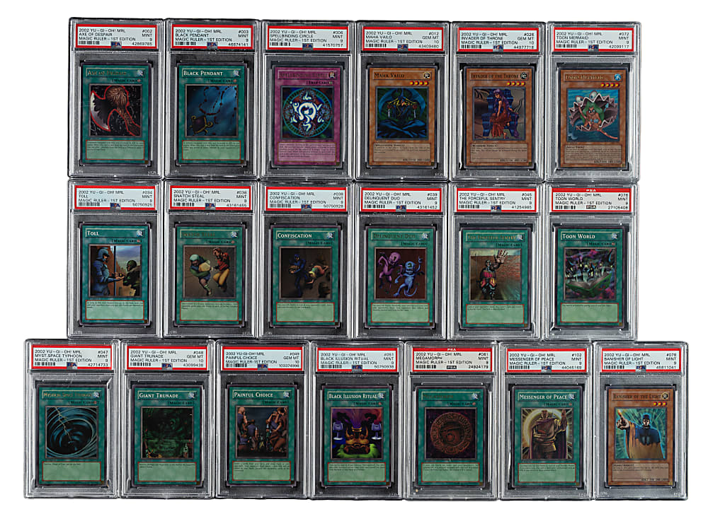 2002 Yu-Gi-Oh! Magic Ruler 1st Edition PSA GEM MINT 10 and MINT 9 Complete Set (104)