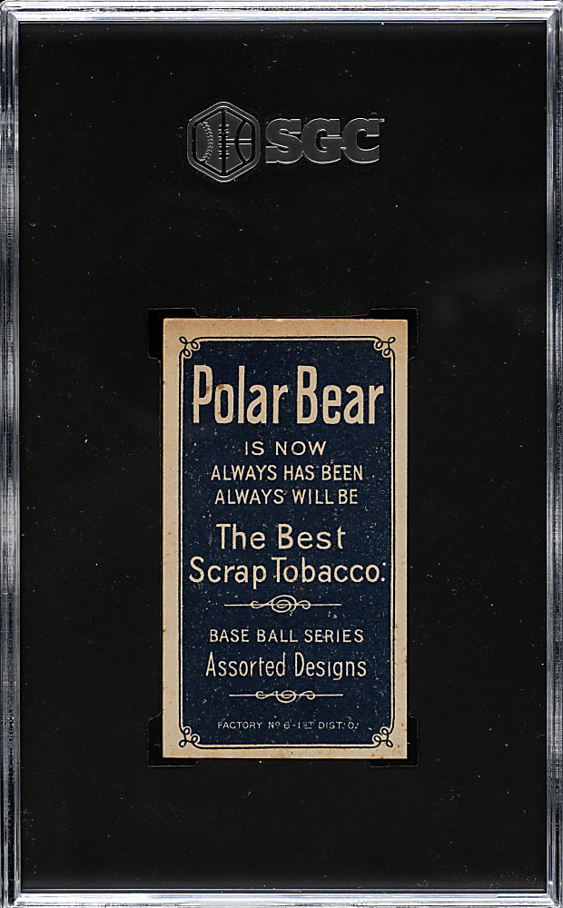 1909-1911 T206 White Border Hal Chase Holding Trophy SGC EX 5 - Polar Bear Back