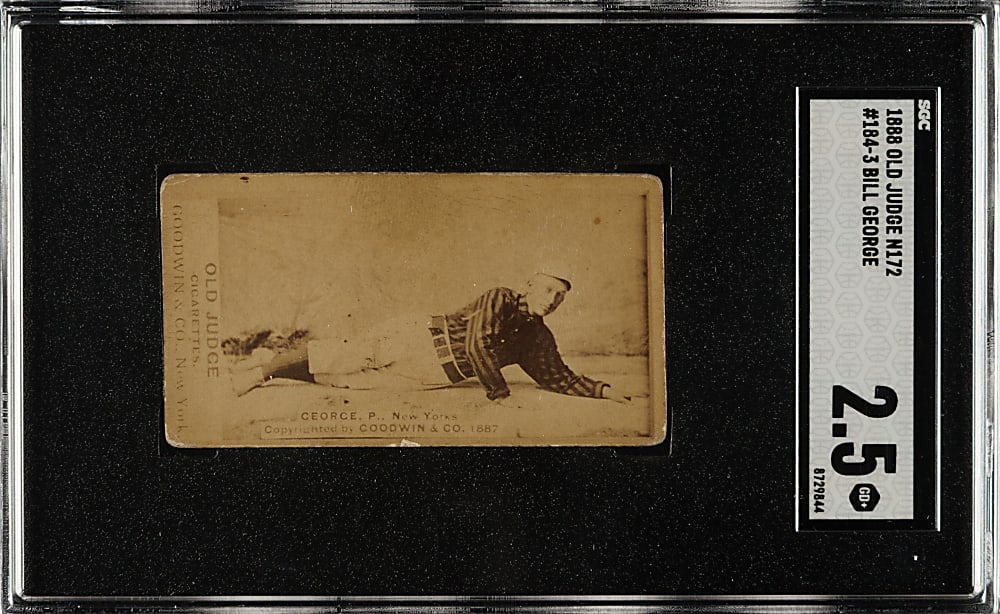 1888 N172 Old Judge Bill George SGC GOOD+ 2.5 - Scarce Sliding Pose!