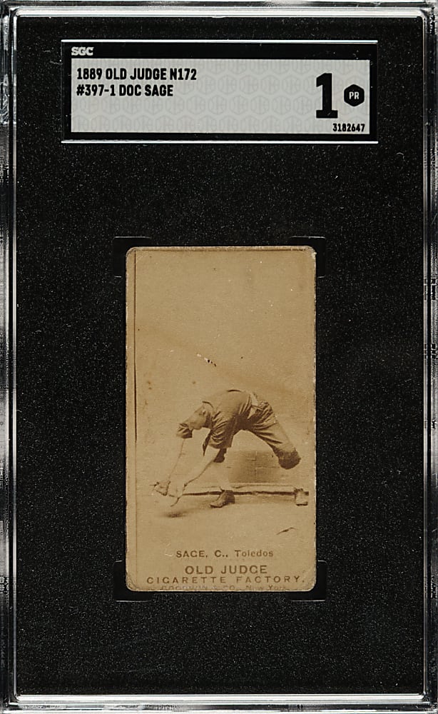 Scarce 1889 N172 Old Judge Doc Sage (Toledo) SGC POOR 1