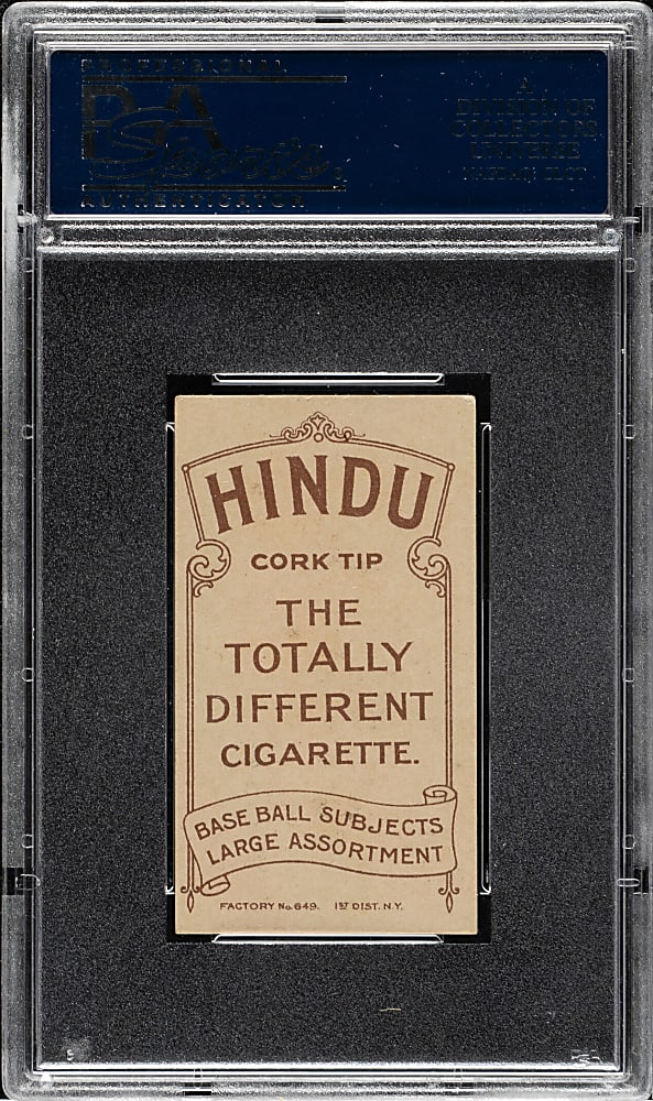 1909-1911 T206 White Border Charlie Fritz Southern Leaguer PSA EX-MT 6 - Brown Hindu Back - 1 of 2 - Highest Graded!