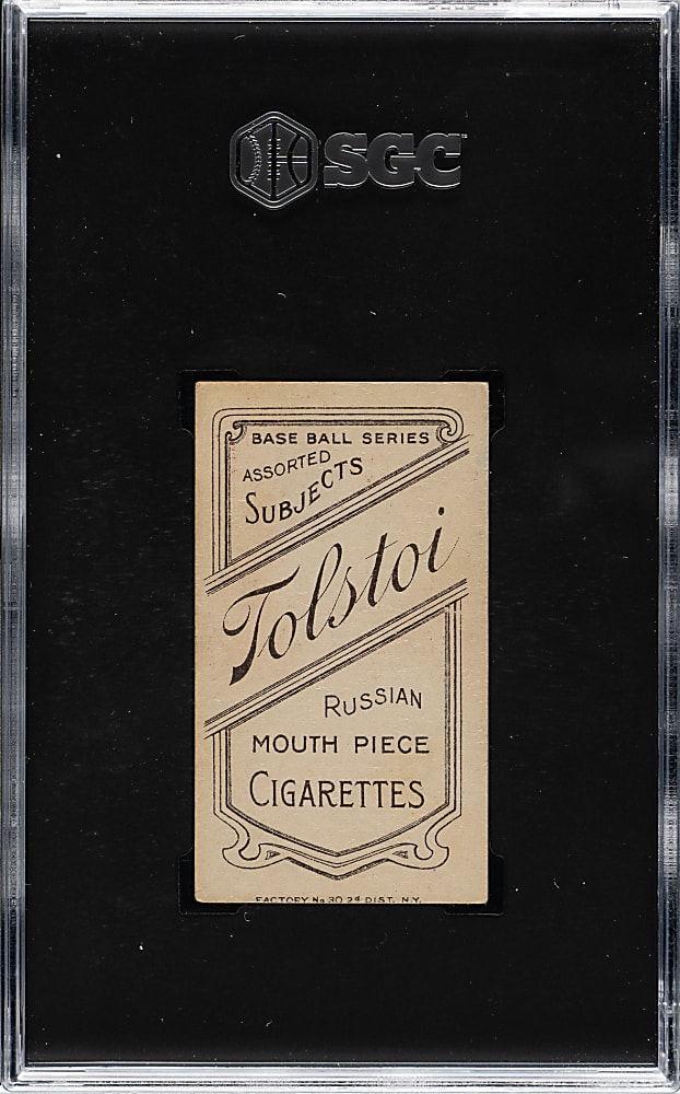 1909-1911 T206 White Border Ty Cobb Portrait Red Background SGC VG+ 3.5 - Tolstoi Back