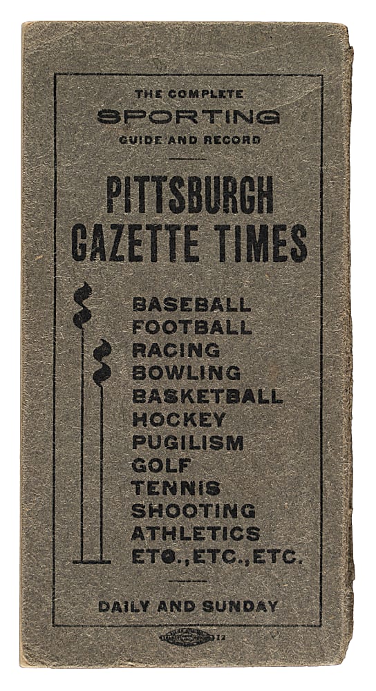 1909-1910 Pittsburgh Gazette Times Baseball Dope Book - World Series Forbes Field Souvenir
