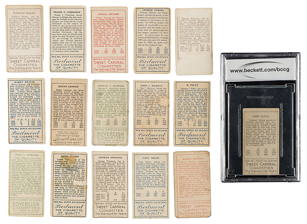 1911 T205 Gold Border Near-Complete Set (199/208) Including 176 PSA- and SGC-Graded Cards