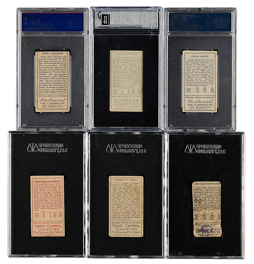 1911 T205 Gold Border Near-Complete Set (199/208) Including 176 PSA- and SGC-Graded Cards