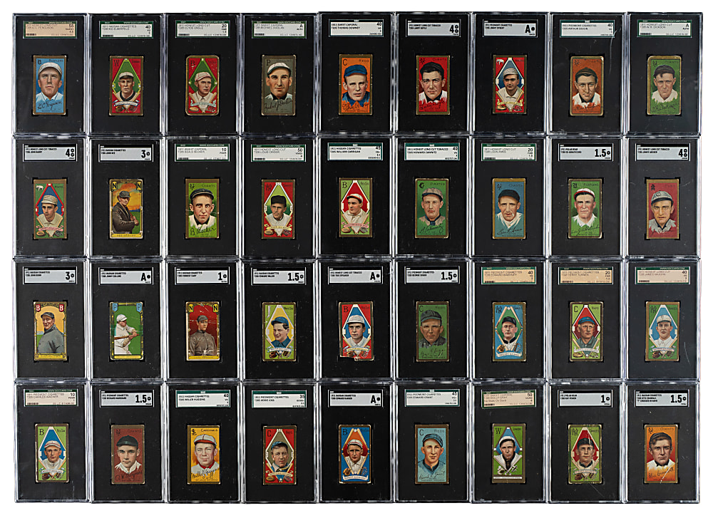 1911 T205 Gold Border Near-Complete Set (199/208) Including 176 PSA- and SGC-Graded Cards