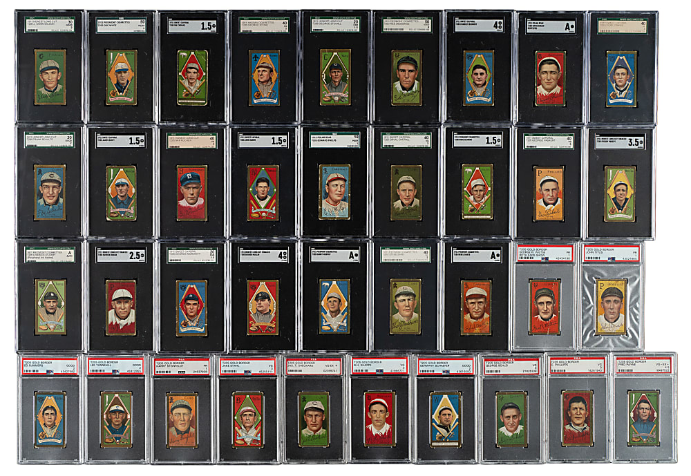 1911 T205 Gold Border Near-Complete Set (199/208) Including 176 PSA- and SGC-Graded Cards