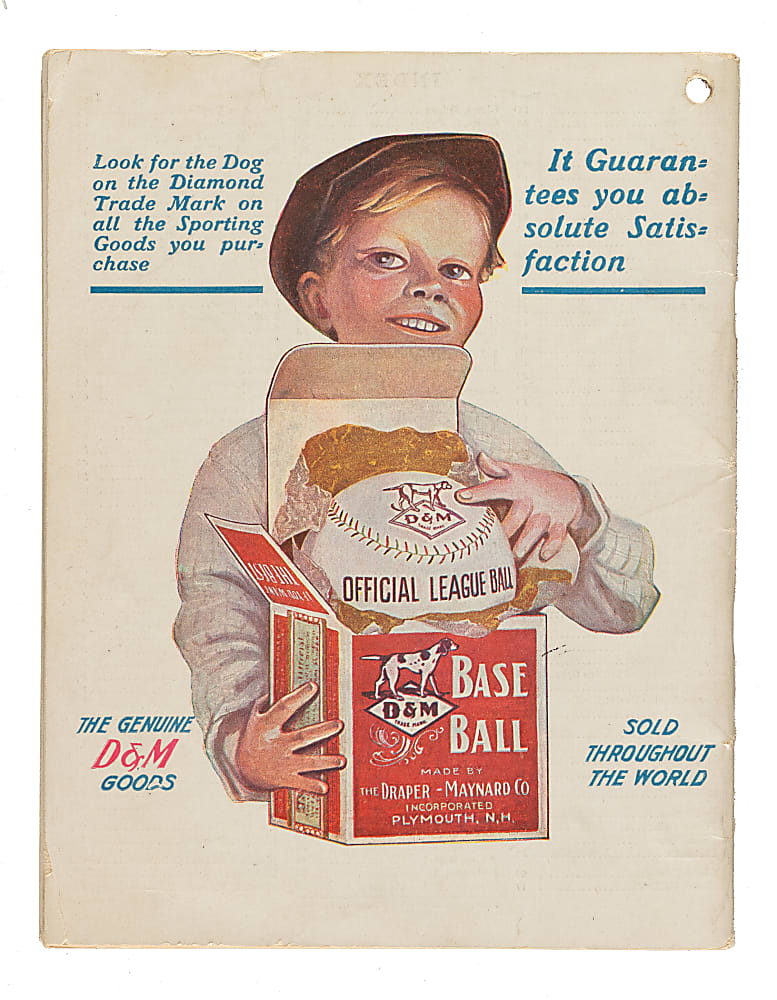 1916 Draper & Maynard Athletic Goods Catalog with Joe Jackson on Cover and Walter Johnson and Honus Wagner on Interior Pages