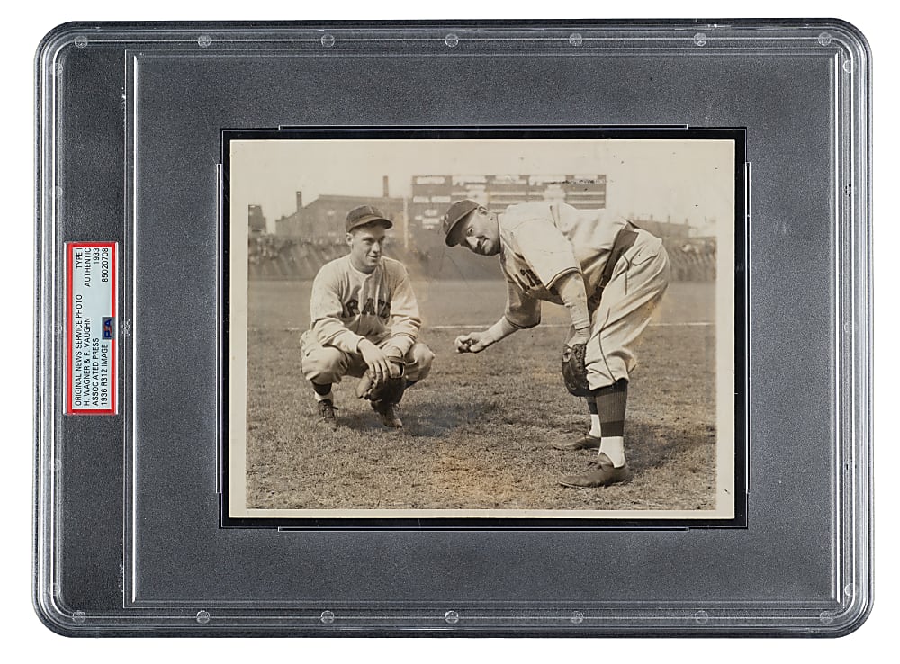 1933 Honus Wagner and Floyd Vaughn Original Associated Press Photograph PSA/DNA Type I - Image Used for 1936 R312 National Chicle Card