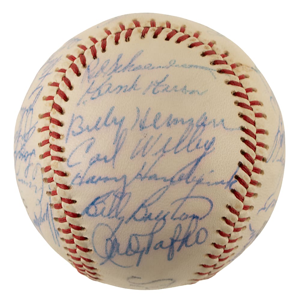 1958 Milwaukee Braves National League Champions Team-Signed Baseball with Aaron, Spahn, and Mathews