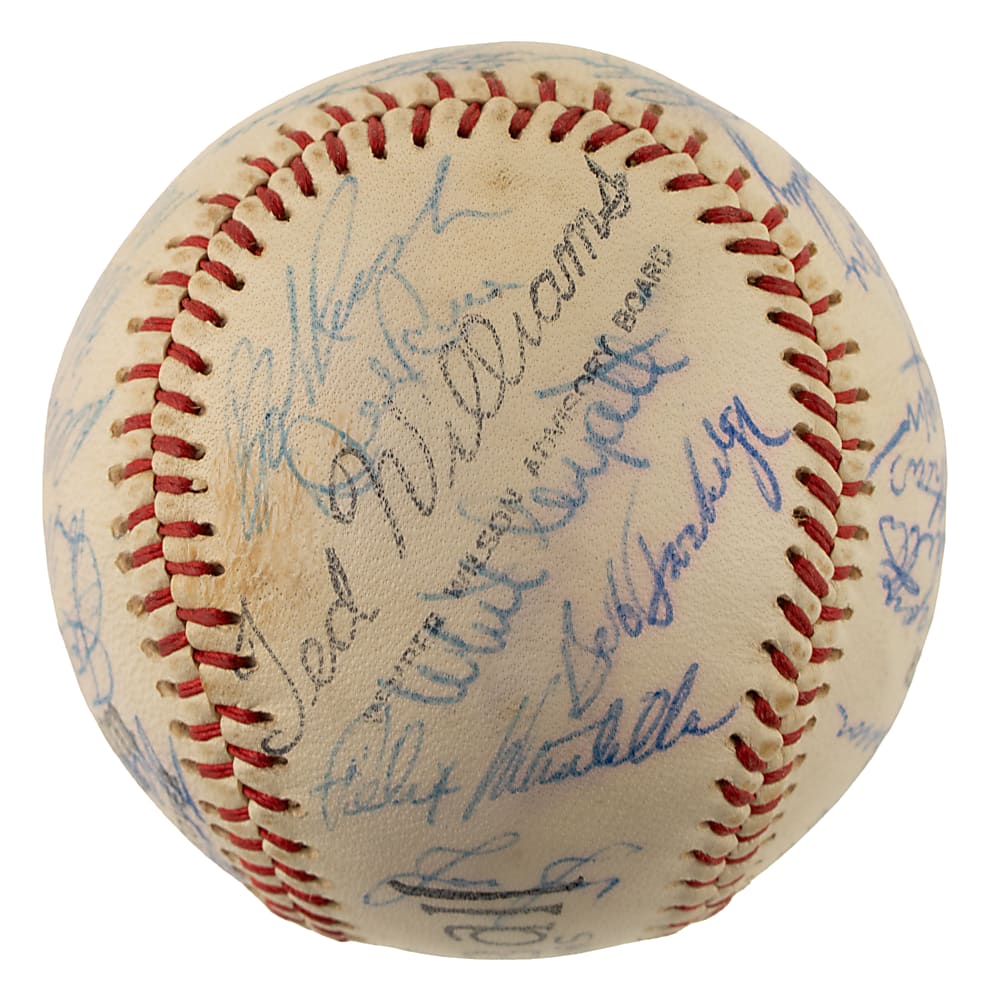 1958 Milwaukee Braves National League Champions Team-Signed Baseball with Aaron, Spahn, and Mathews
