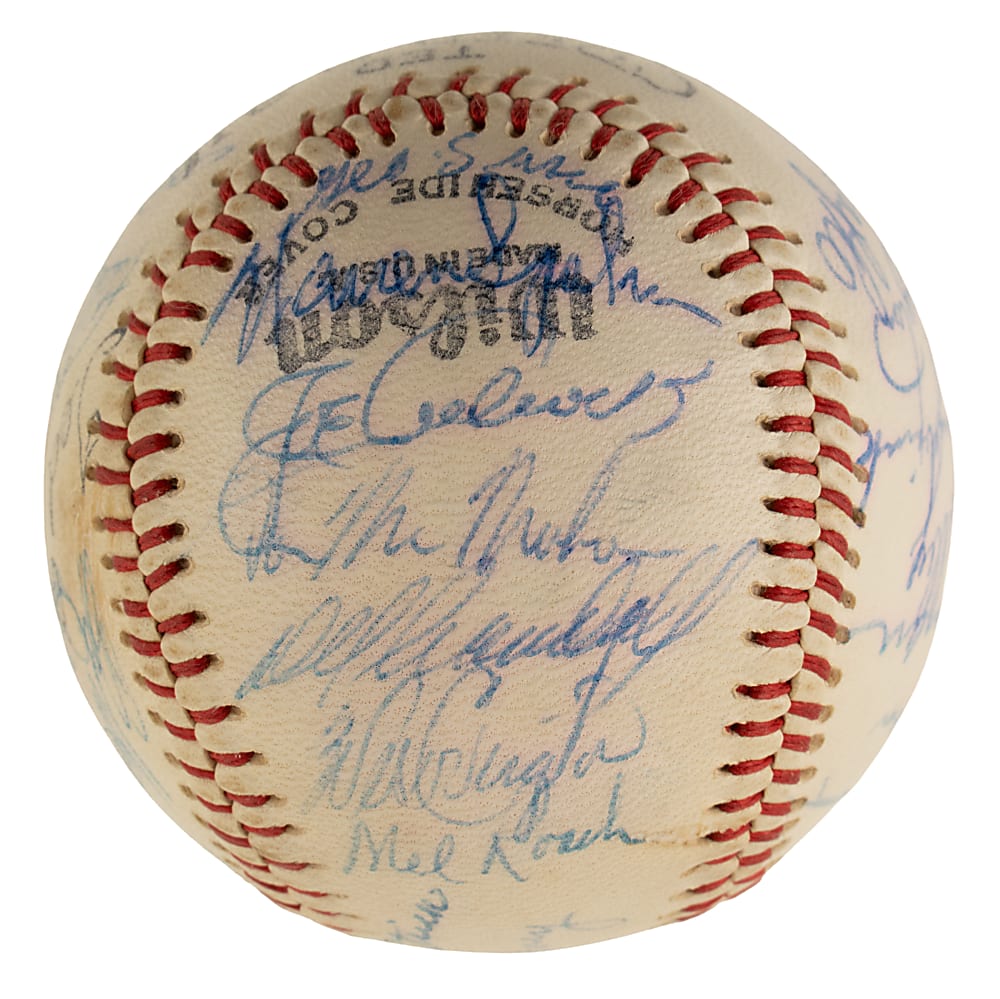 1958 Milwaukee Braves National League Champions Team-Signed Baseball with Aaron, Spahn, and Mathews