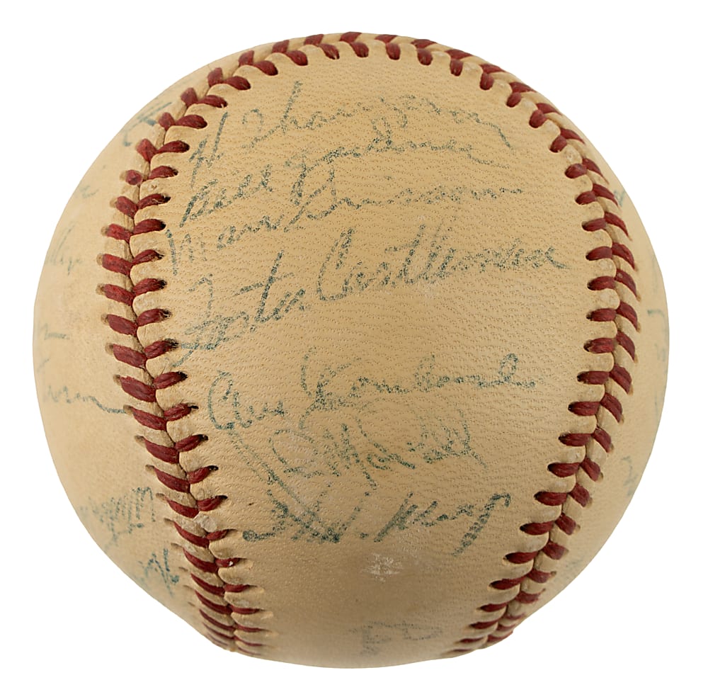 1954 New York Giants World Champions Team-Signed Baseball with Willie Mays