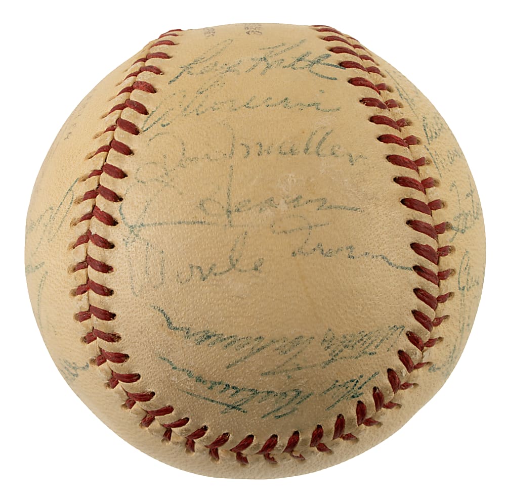 1954 New York Giants World Champions Team-Signed Baseball with Willie Mays