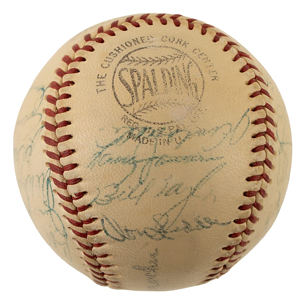 1954 New York Giants World Champions Team-Signed Baseball with Willie Mays