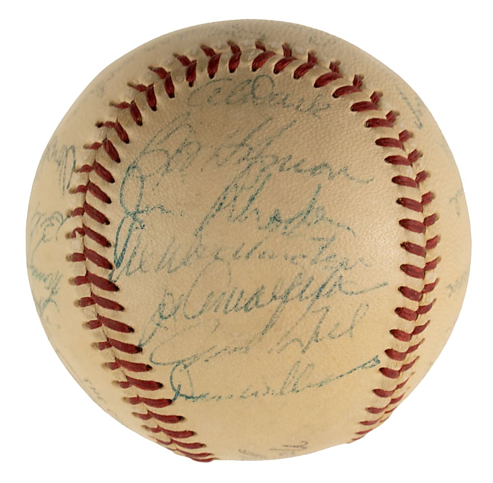 1954 New York Giants World Champions Team-Signed Baseball with Willie Mays