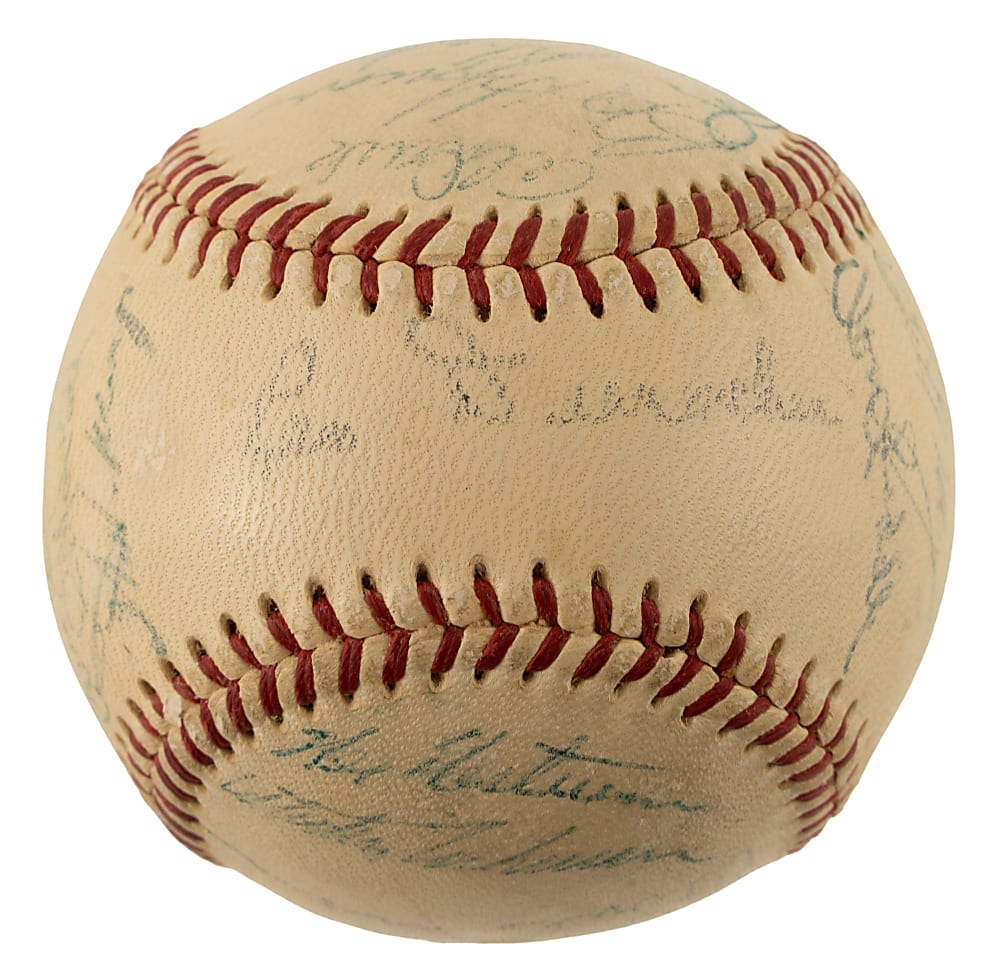 1954 New York Giants World Champions Team-Signed Baseball with Willie Mays