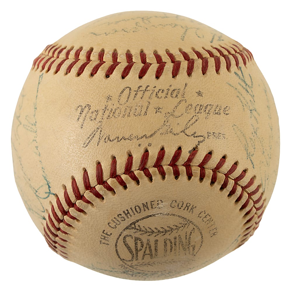 1954 New York Giants World Champions Team-Signed Baseball with Willie Mays