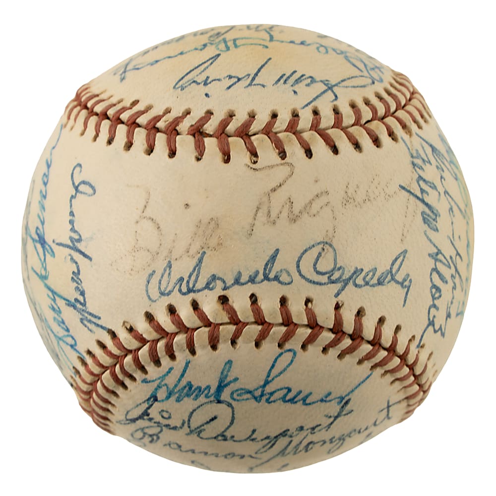 1958 San Francisco Giants Team-Signed Baseball with Willie Mays and Orlando Cepeda - First Season in Bay Area