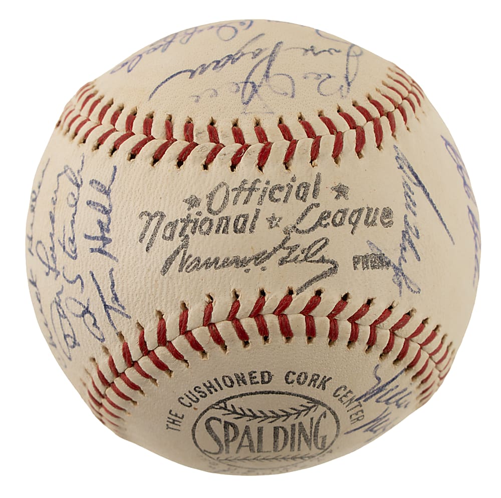 1963 San Francisco Giants Team-Signed Baseball with Mays, Cepeda, McCovey, Marichal, and Perry