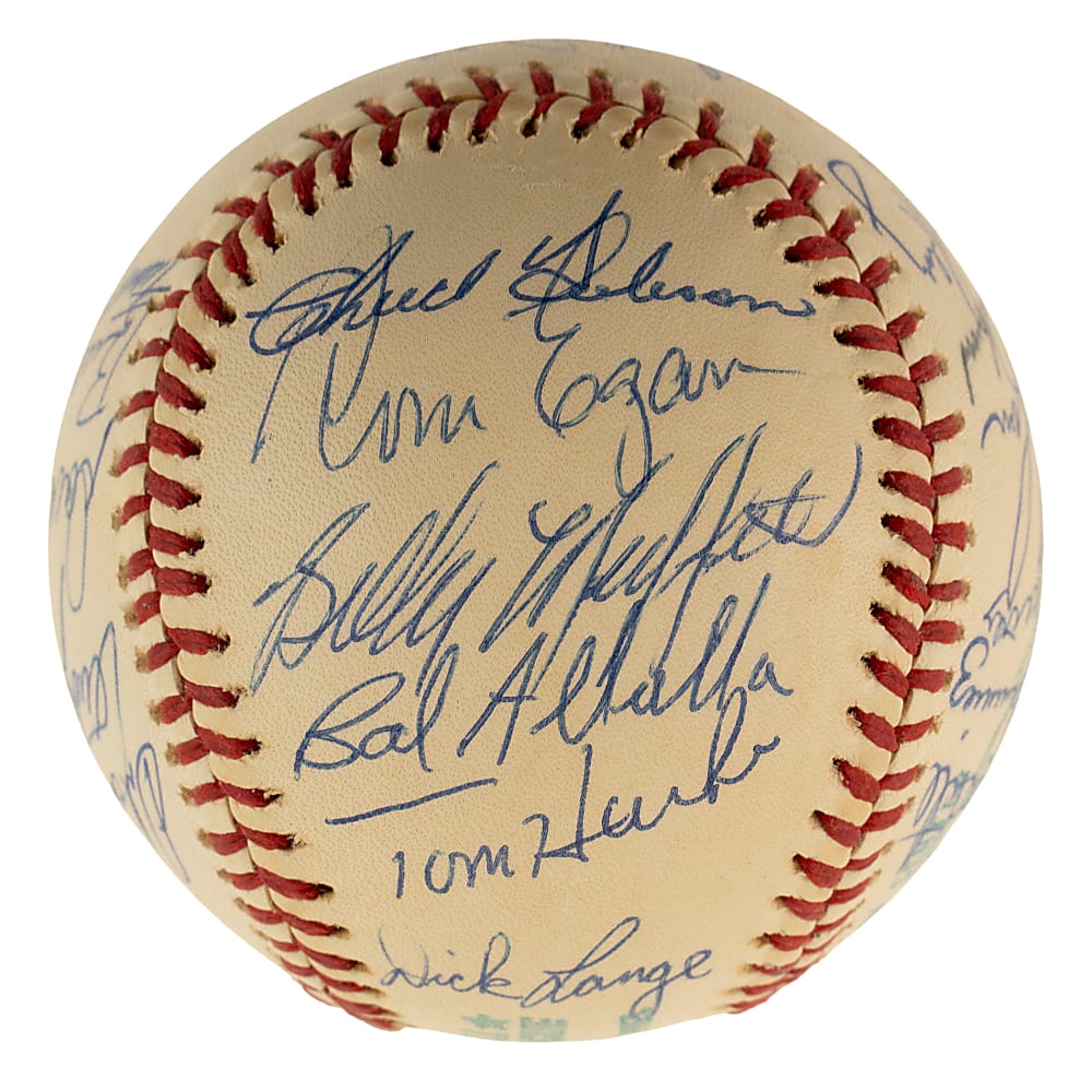 1975 California Angels Team-Signed Baseball with Nolan Ryan
