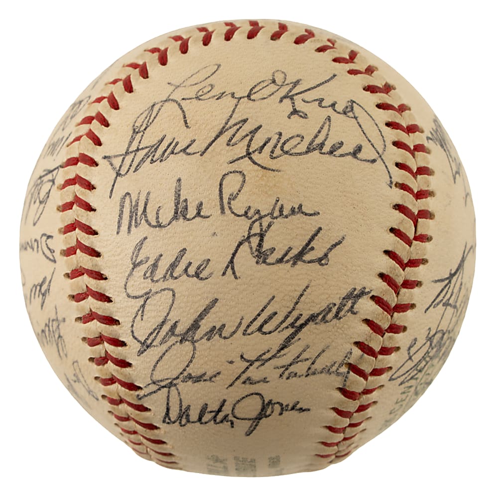 1966 Boston Red Sox Team-Signed Baseball with Carl Yastrzemski and Tony Conigliaro