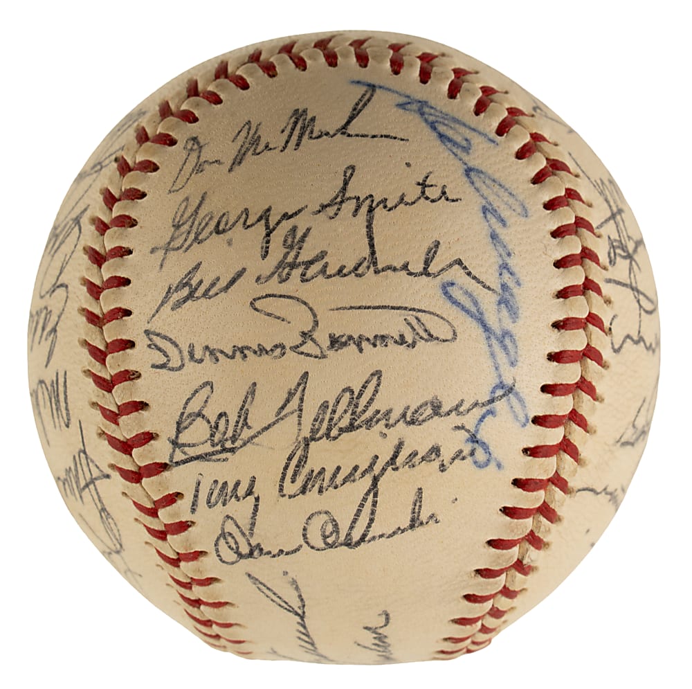 1966 Boston Red Sox Team-Signed Baseball with Carl Yastrzemski and Tony Conigliaro