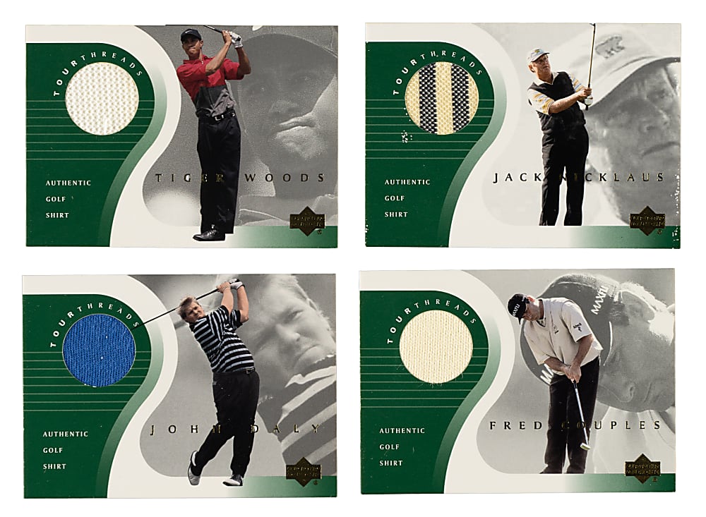 2001 Upper Deck Tour Threads Golf Complete Set (42) Including Three Tiger Woods
