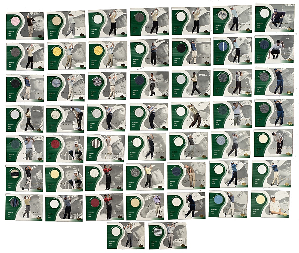 2001 Upper Deck Tour Threads Golf Complete Set (42) Including Three Tiger Woods