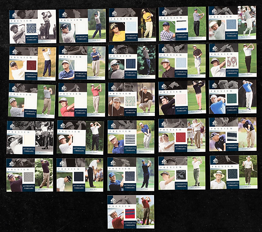 2001 Upper Deck SP Authentic Preview Authentic Threads Golf Complete Set (30) Including Tiger Woods