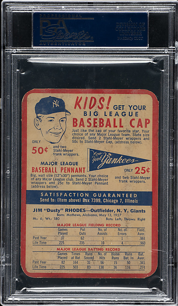 1955 Stahl-Meyer Franks Jim Rhodes PSA POOR 1