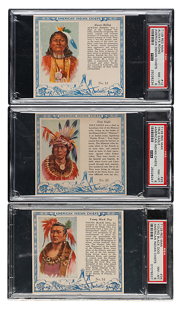 1954 T129 Red Man Tobacco "American Indian Chiefs" PSA-Graded Collection (8)
