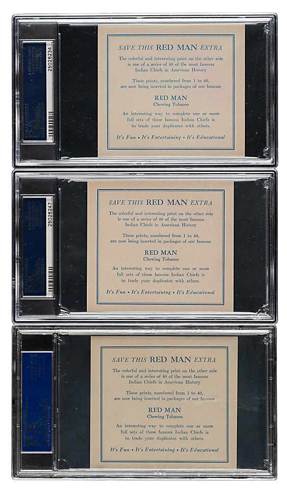 1954 T129 Red Man Tobacco "American Indian Chiefs" PSA-Graded Collection (8)