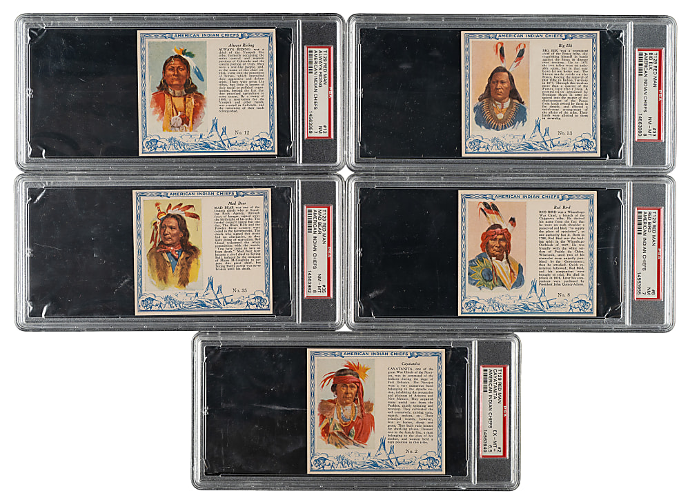 1954 T129 Red Man Tobacco "American Indian Chiefs" PSA-Graded Collection (8)